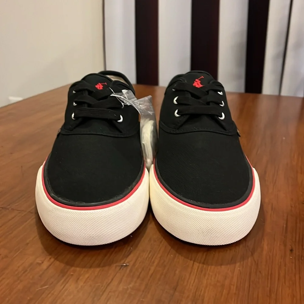 Polo Ralph Lauren Morray Boat Deck shoes sneakers new black red Mens Size 10